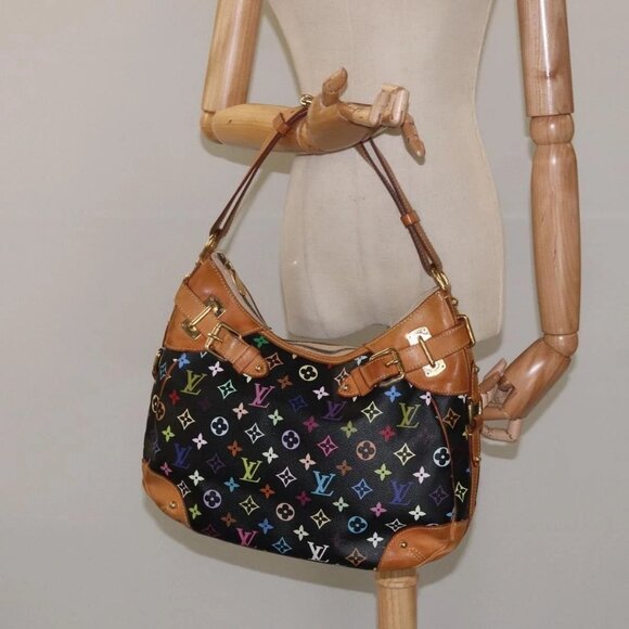 LOUIS VUITTON Monogram Multicolor Greta Shoulder Bag Black - Picture 13 of 16